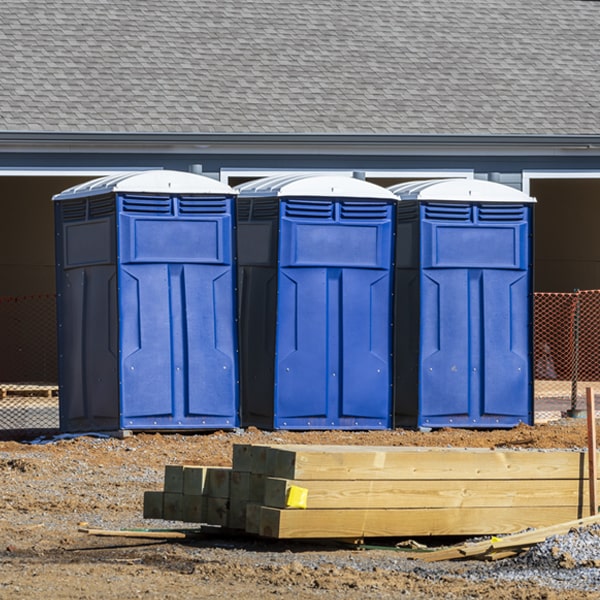 how often are the portable toilets cleaned and serviced during a rental period in Erienna